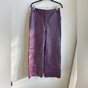 Storia large retro wide leg burgundy faux leather pants Festival steampunk
